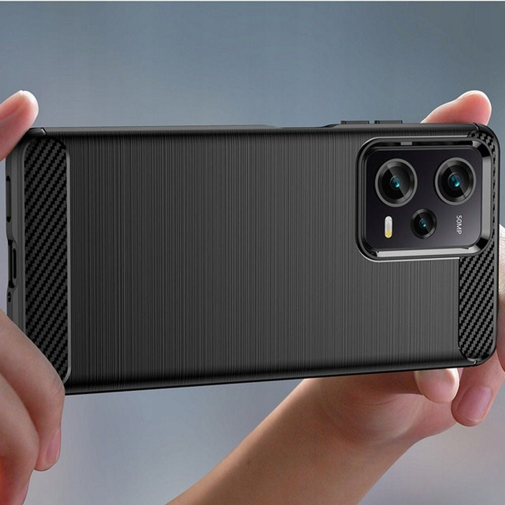 Maska za Xiaomi Poco X5 Pro / Redmi Note 12 Pro 5G, Techsuit, Karbon, Crna