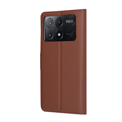 Futrola za Xiaomi Poco X6 Pro, Techsuit, Kožna Folio, Smeđa