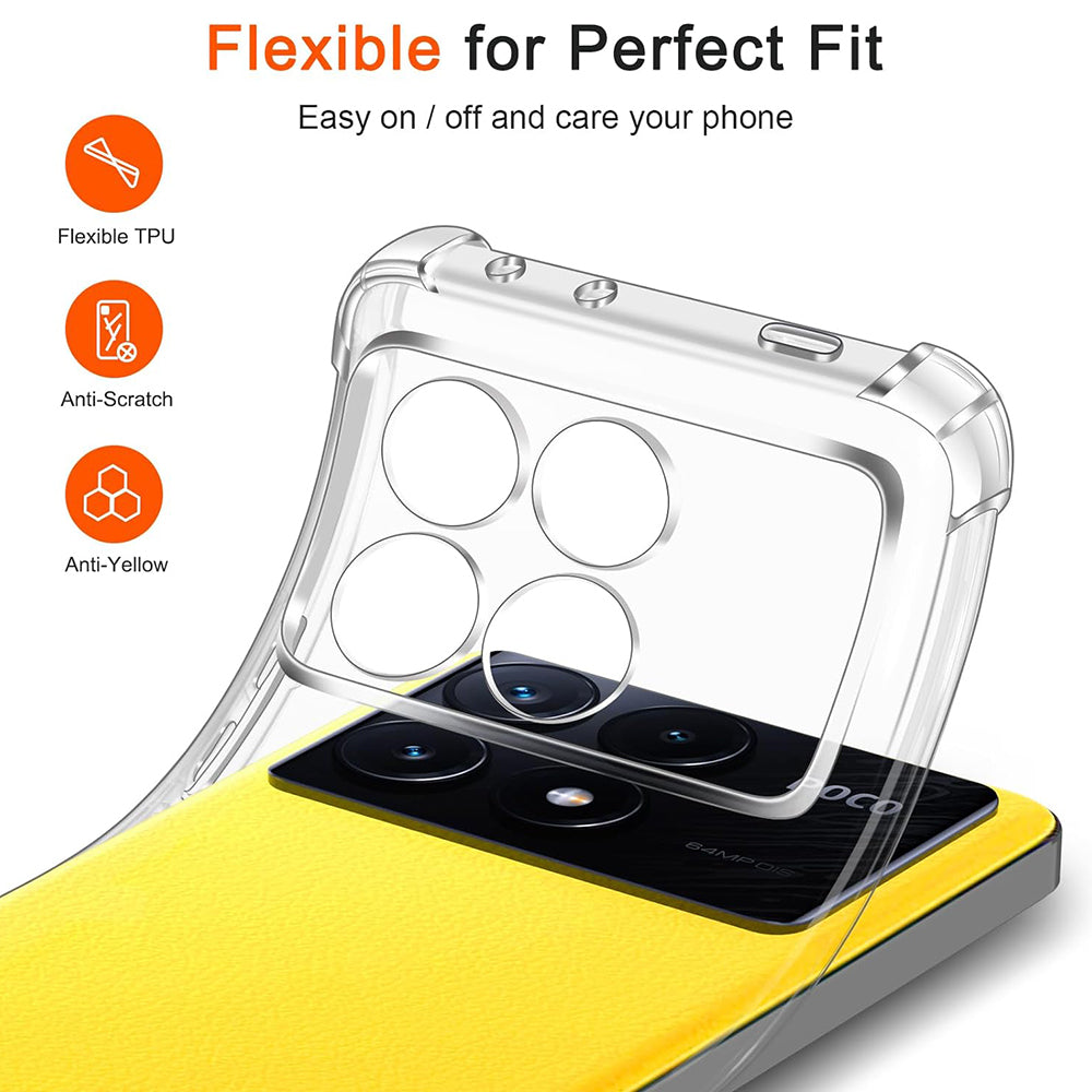 Maska za Xiaomi Poco X6 Pro, Techsuit, Shockproof Clear, Prozirna