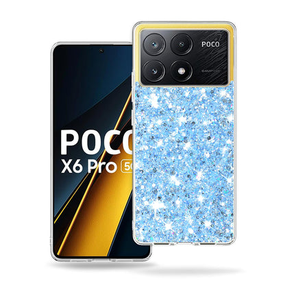 Maska za Xiaomi Poco X6 Pro, Techsuit, Sjajni Glitter, Plava