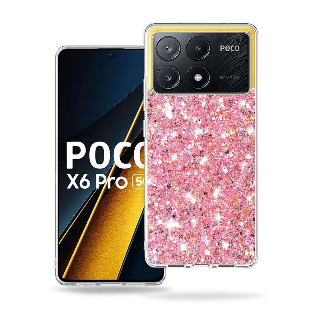 Maska za Xiaomi Poco X6 Pro, Techsuit, Sparkly Glitter, Roza