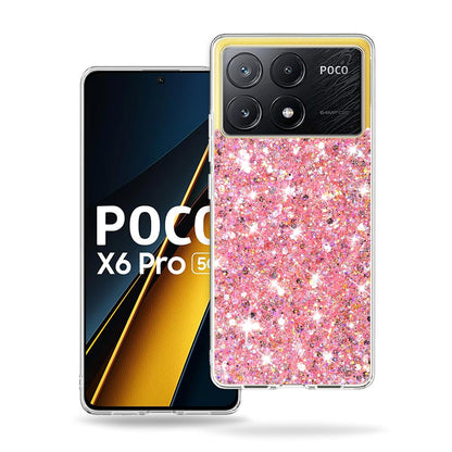 Maska za Xiaomi Poco X6 Pro, Techsuit, Sparkly Glitter, Roza