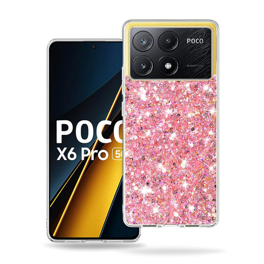 Maska za Xiaomi Poco X6 Pro, Techsuit, Sparkly Glitter, Roza
