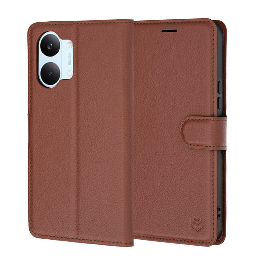 Futrola za Xiaomi Poco X8 Pro Max, Techsuit, Kožna Folio, Smeđa