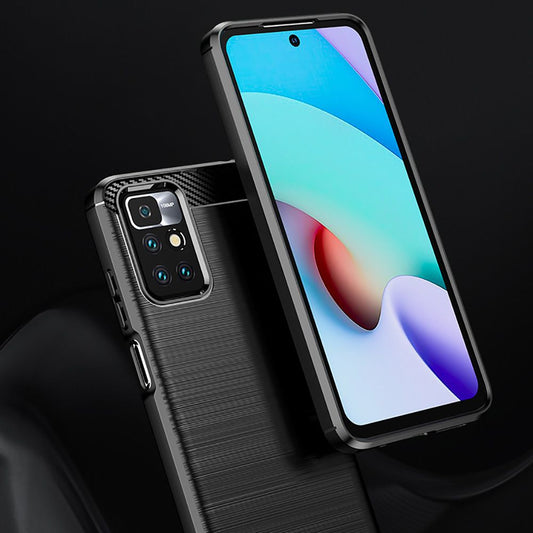 Maska za Xiaomi Redmi 10 2022 / 10 (2021), Techsuit, Karbon, Crna