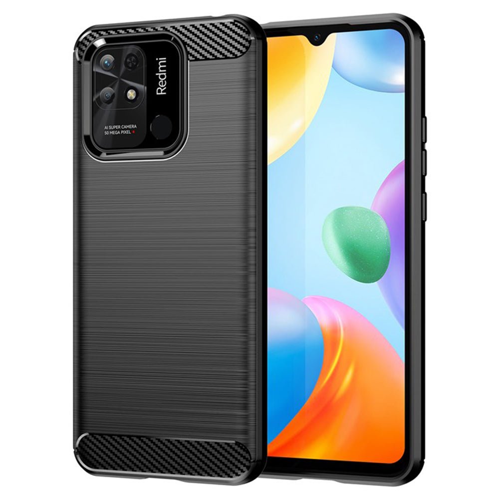 Maska za Xiaomi Redmi 10C, Techsuit, Karbon, Crna