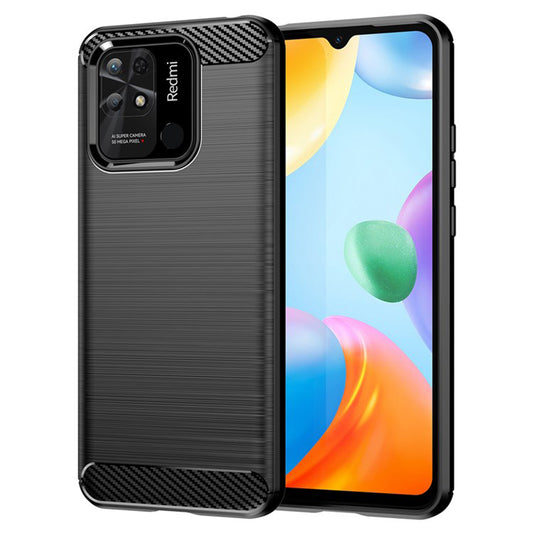 Maska za Xiaomi Redmi 10C, Techsuit, Karbon, Crna