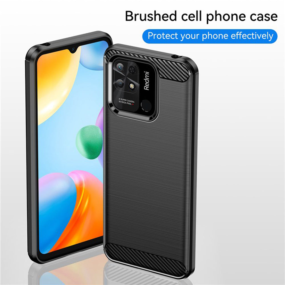 Maska za Xiaomi Redmi 10C, Techsuit, Karbon, Crna