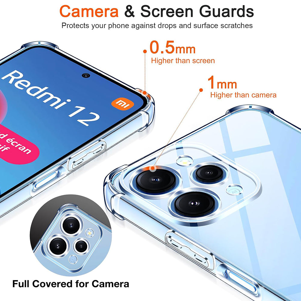 Maska za Xiaomi Redmi 12 5G / 12, Techsuit, Otporna na udarce, Prozirna