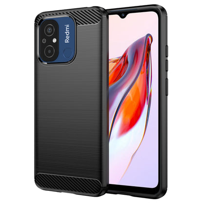 Maska za Xiaomi Redmi 12C, Techsuit, Karbon, Crna