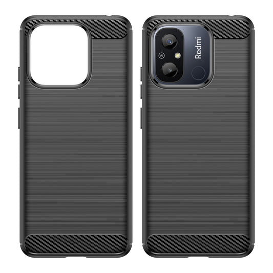 Maska za Xiaomi Redmi 12C, Techsuit, Karbon, Crna