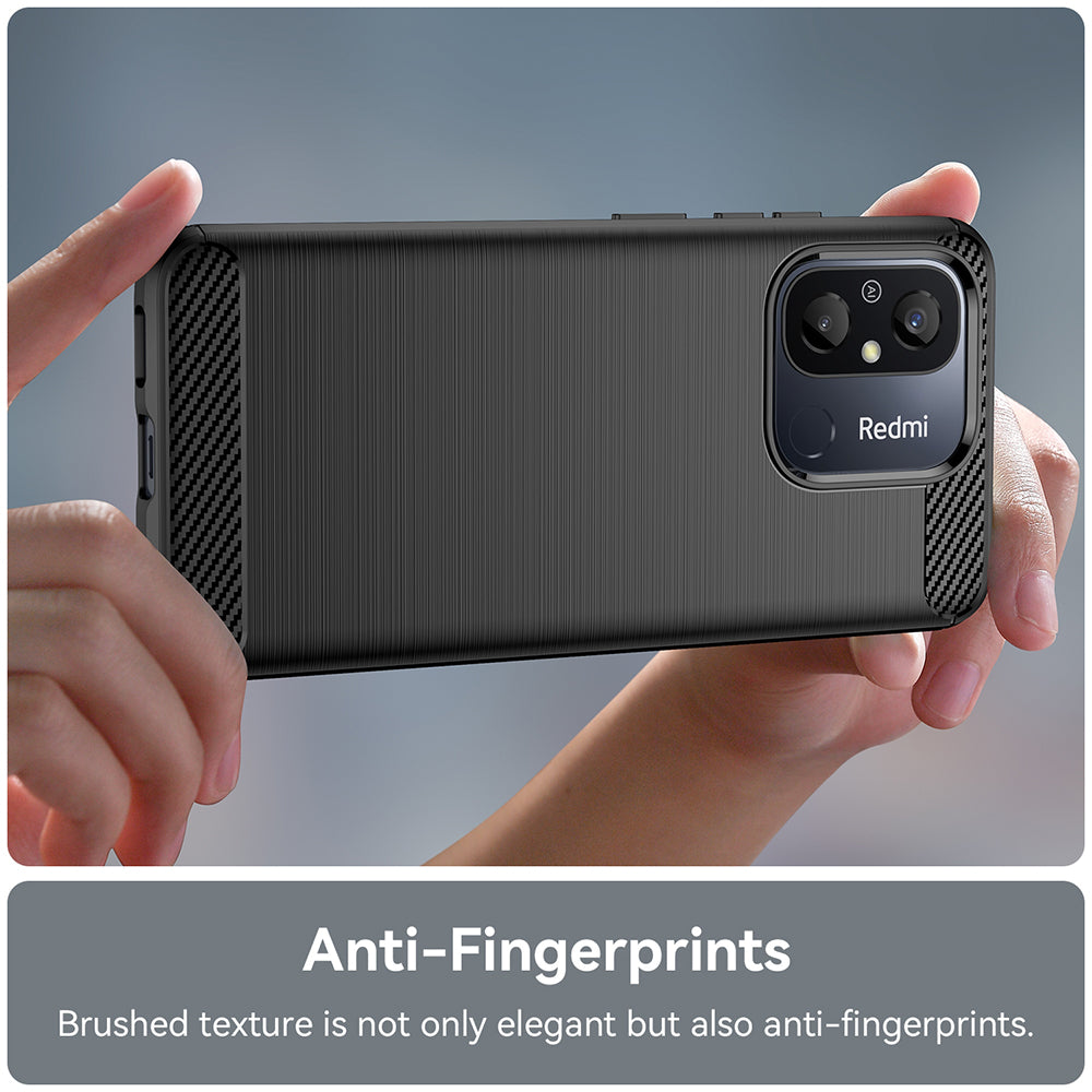 Maska za Xiaomi Redmi 12C, Techsuit, Karbon, Crna