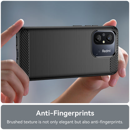 Maska za Xiaomi Redmi 12C, Techsuit, Karbon, Crna