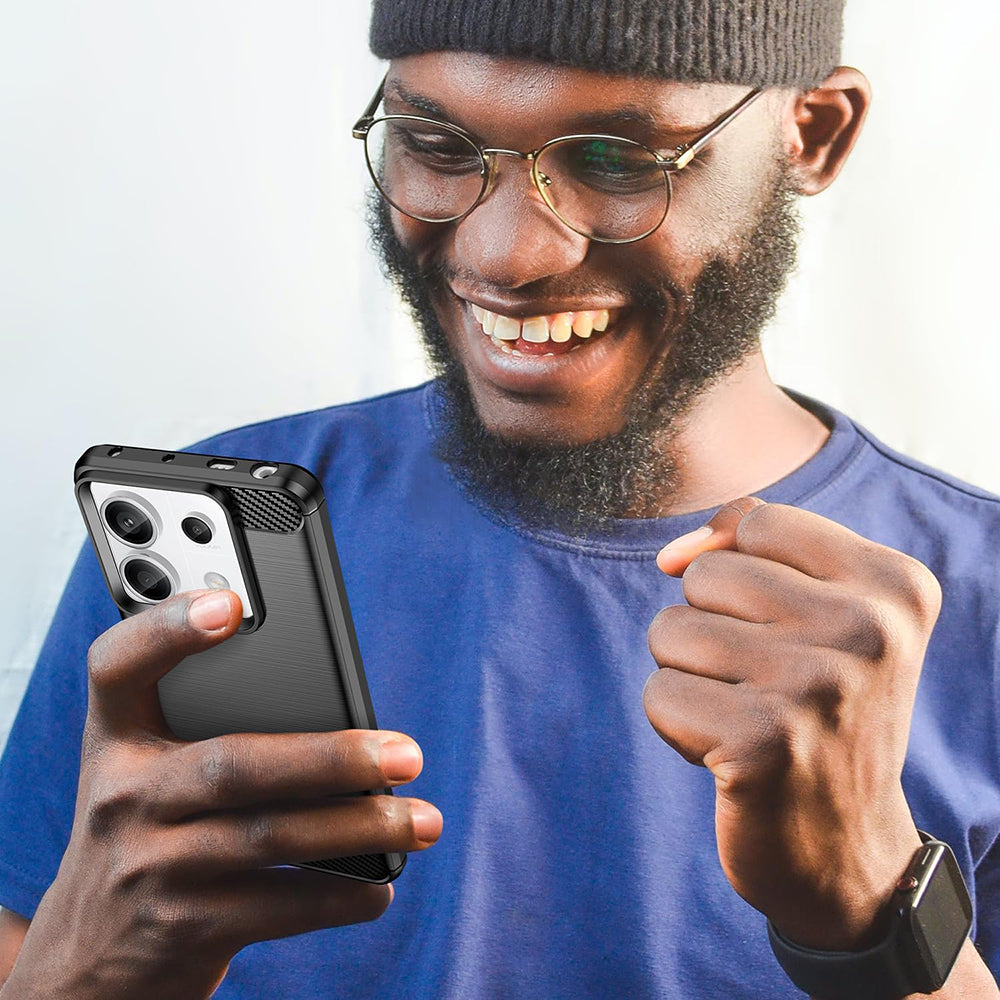 Maska za Xiaomi Redmi 13C 5G / 13C / Poco C65, Techsuit, Karbon, Crna
