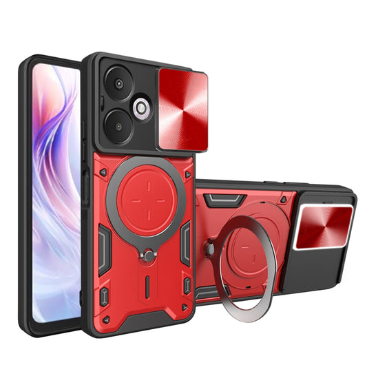Maska za Xiaomi Redmi 13C 5G, Techsuit, CamGuard Pro, Crvena