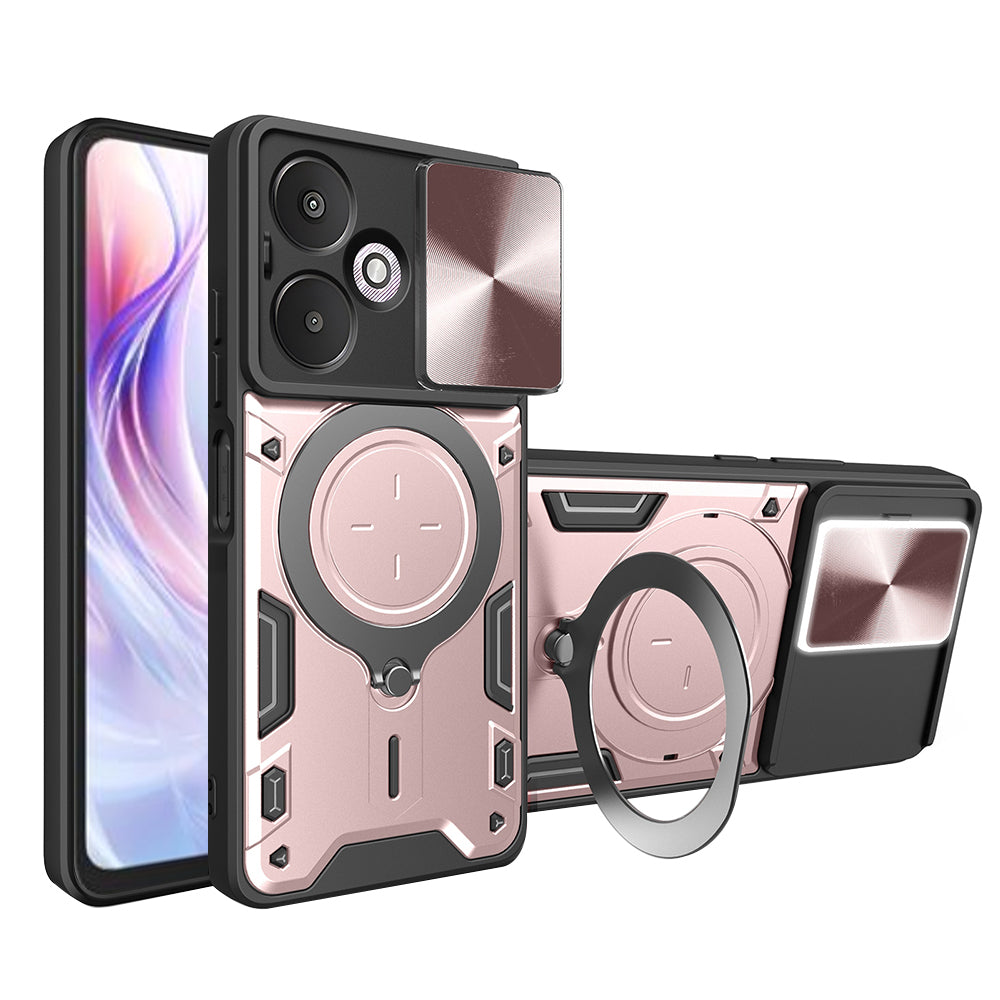 Maska za Xiaomi Redmi 13C 5G, Techsuit, CamGuard Pro, Ružičasto Zlatna