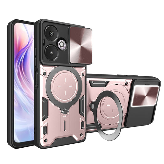 Maska za Xiaomi Redmi 13C 5G, Techsuit, CamGuard Pro, Ružičasto Zlatna
