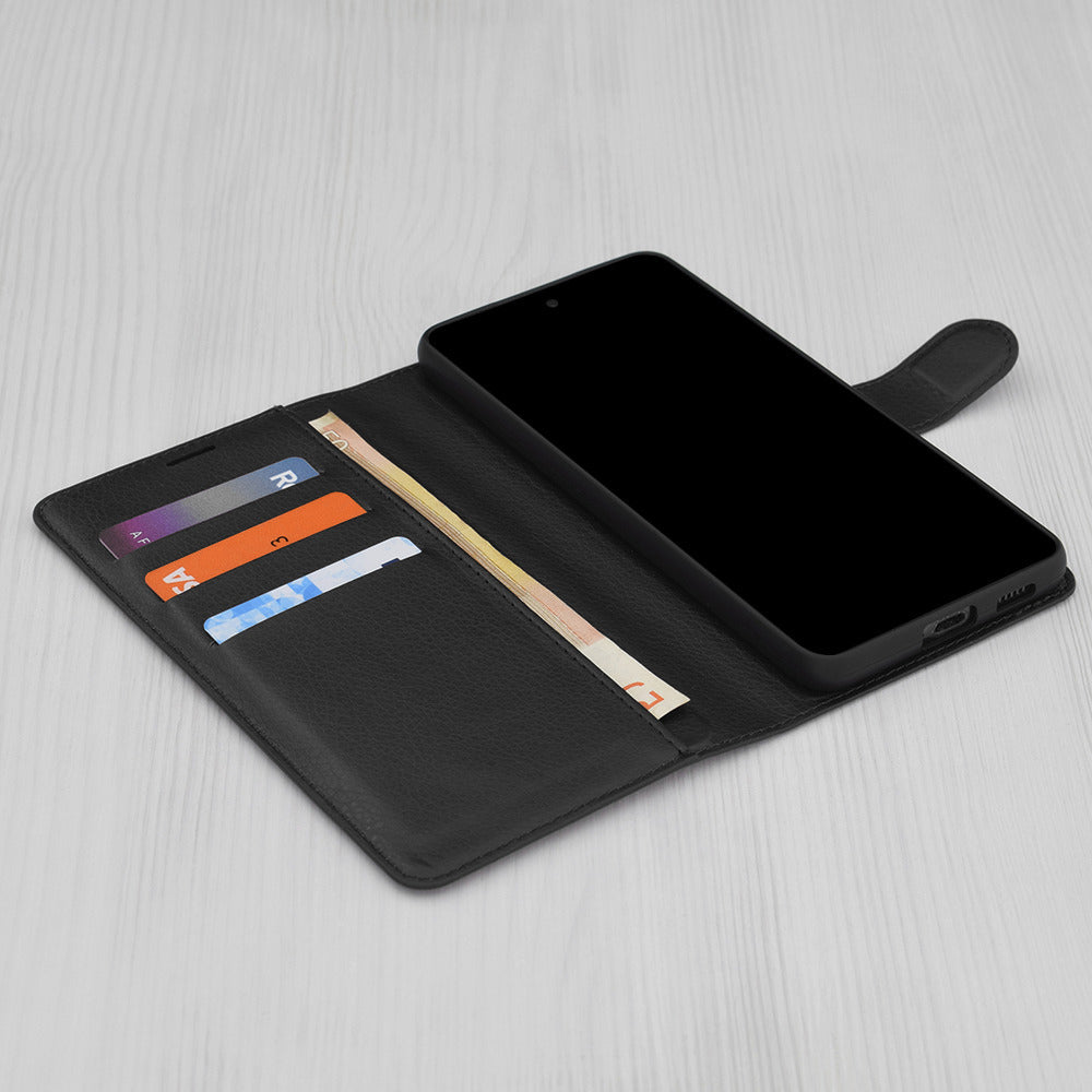 Futrola za Xiaomi Redmi 15 5G / 15 4G, Techsuit, Kožna Folio, Crna
