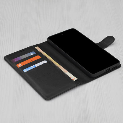 Futrola za Xiaomi Redmi 15 5G / 15 4G, Techsuit, Kožna Folio, Crna