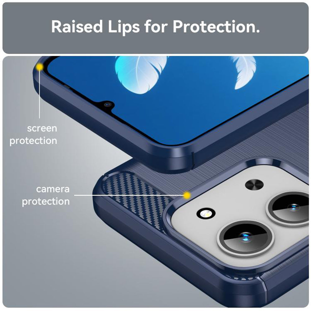 Maska za Xiaomi Redmi 15C 5G / 15C 4G, Techsuit, Karbon, Plava