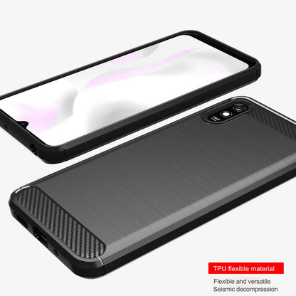 Maska za Xiaomi Redmi 9AT / 9A, Techsuit, Karbon, Crna