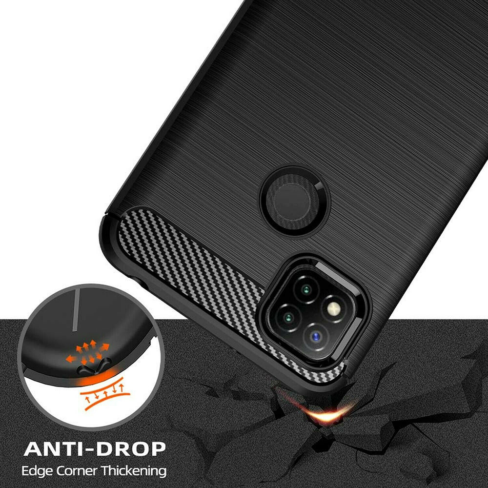 Maska za Xiaomi Redmi 9C NFC / 9C, Techsuit, Karbon, Crna