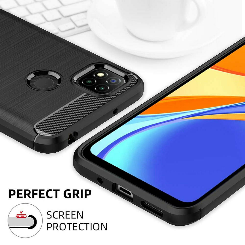 Maska za Xiaomi Redmi 9C NFC / 9C, Techsuit, Karbon, Crna