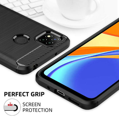 Maska za Xiaomi Redmi 9C NFC / 9C, Techsuit, Karbon, Crna