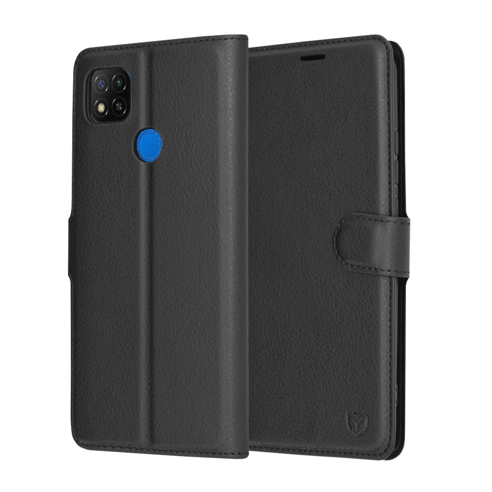 Futrola za Xiaomi Redmi 9C NFC / 9C, Techsuit, Kožna Folio, Crna