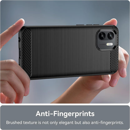 Maska za Xiaomi Redmi A2 / A1, Techsuit, Karbon, Crna