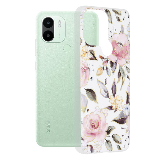 Maska za Xiaomi Redmi A2+ / A1+, Techsuit, Mramor, Bijela