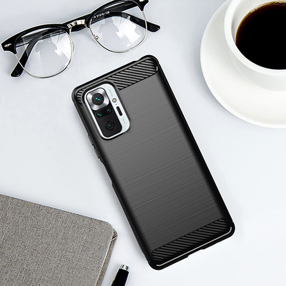 Maska za Xiaomi Redmi Note 10 Pro Max / Note 10 Pro, Techsuit, Karbon, Crna