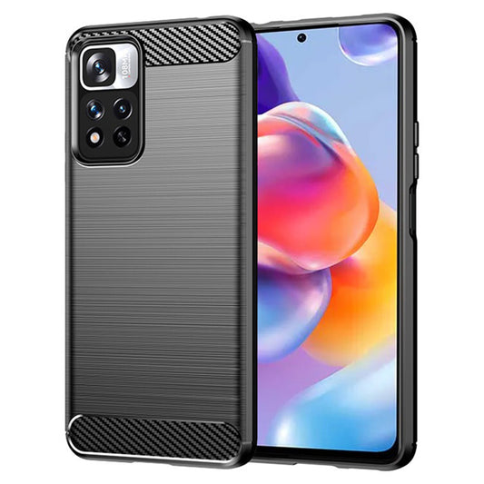 Maska za Xiaomi Redmi Note 11 Pro+ 5G, Techsuit, Karbon, Crna