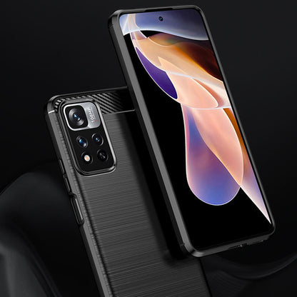 Maska za Xiaomi Redmi Note 11 Pro+ 5G, Techsuit, Karbon, Crna