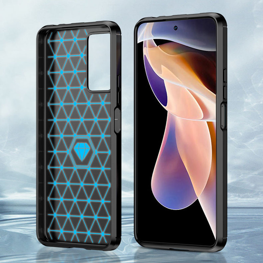 Maska za Xiaomi Redmi Note 11 Pro+ 5G, Techsuit, Karbon, Crna