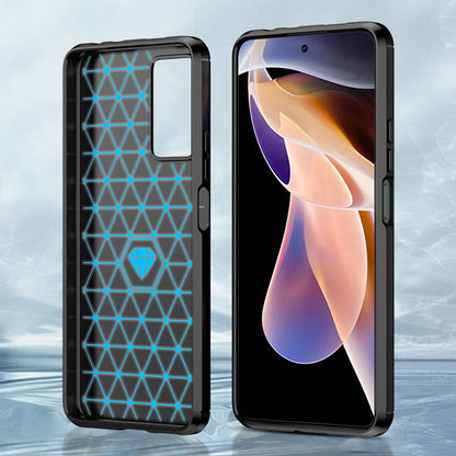 Maska za Xiaomi Redmi Note 11 Pro+ 5G, Techsuit, Karbon, Crna
