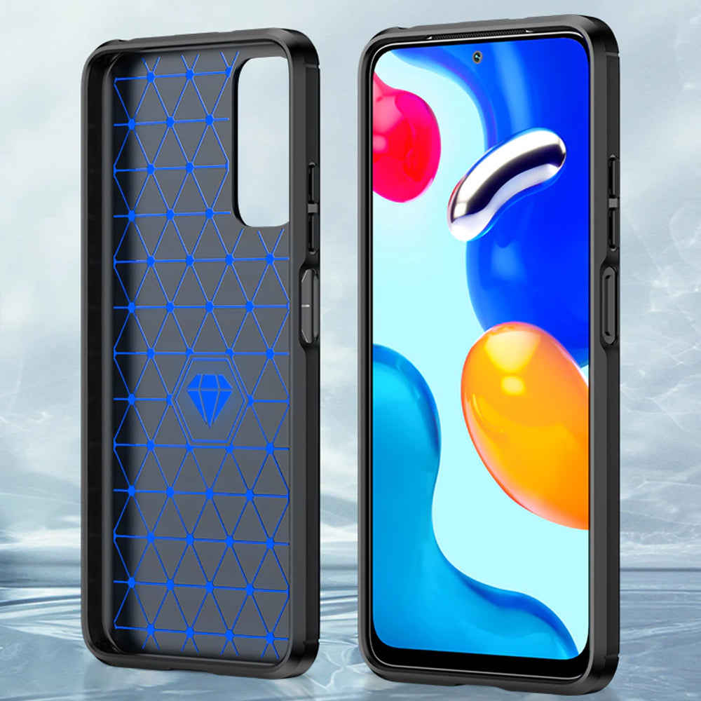 Maska za Xiaomi Redmi Note 11S / Note 11, Techsuit, Karbon, Crna