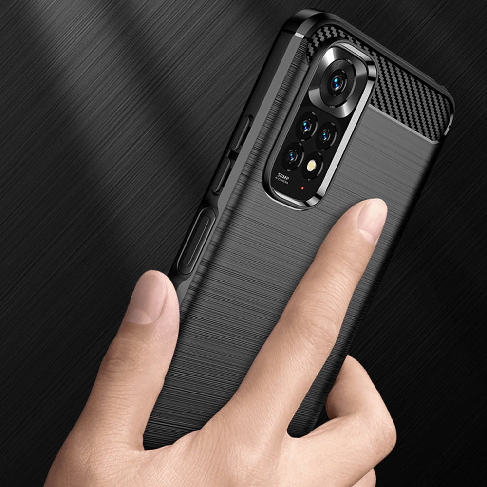 Maska za Xiaomi Redmi Note 11S / Note 11, Techsuit, Karbon, Crna