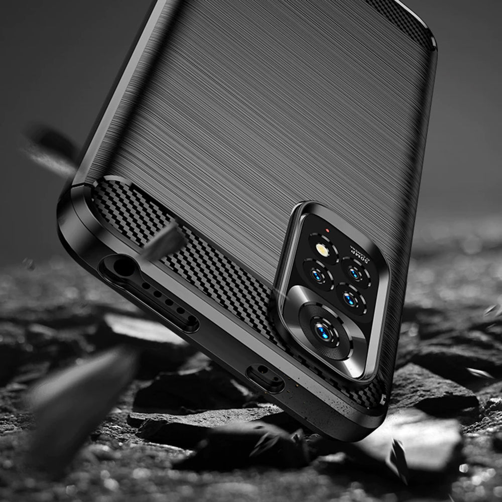 Maska za Xiaomi Redmi Note 11S / Note 11, Techsuit, Karbon, Crna