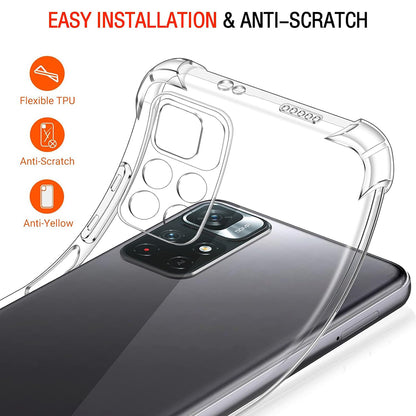 Maska za Xiaomi Redmi Note 11S / Note 11, Techsuit, Shockproof Clear, Prozirna