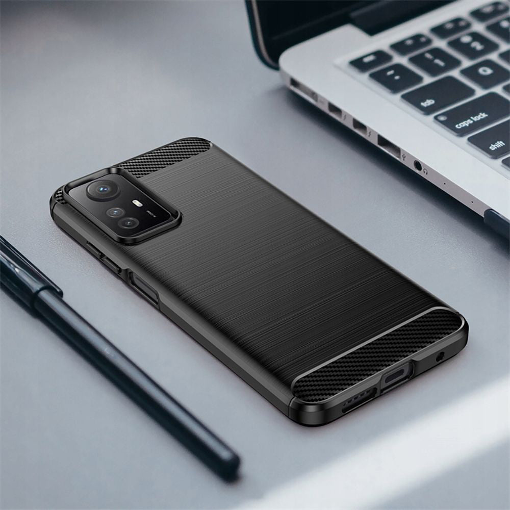 Maska za Xiaomi Redmi Note 12S, Techsuit, Karbon, Crna