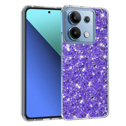Maska za Xiaomi Redmi Note 13 4G, Techsuit, Sjajni Glitter, Ljubičasta