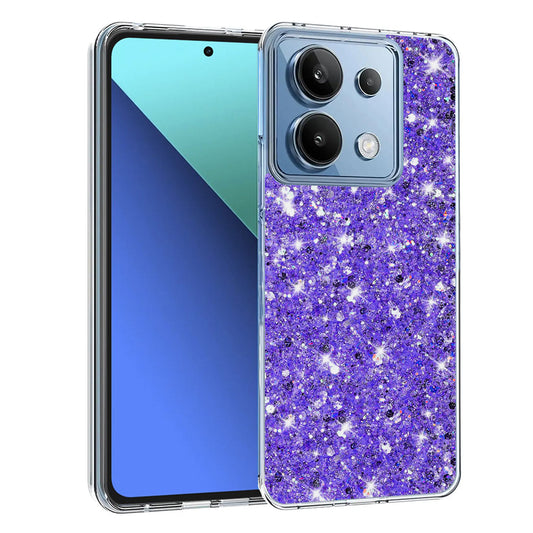 Maska za Xiaomi Redmi Note 13 4G, Techsuit, Sjajni Glitter, Ljubičasta