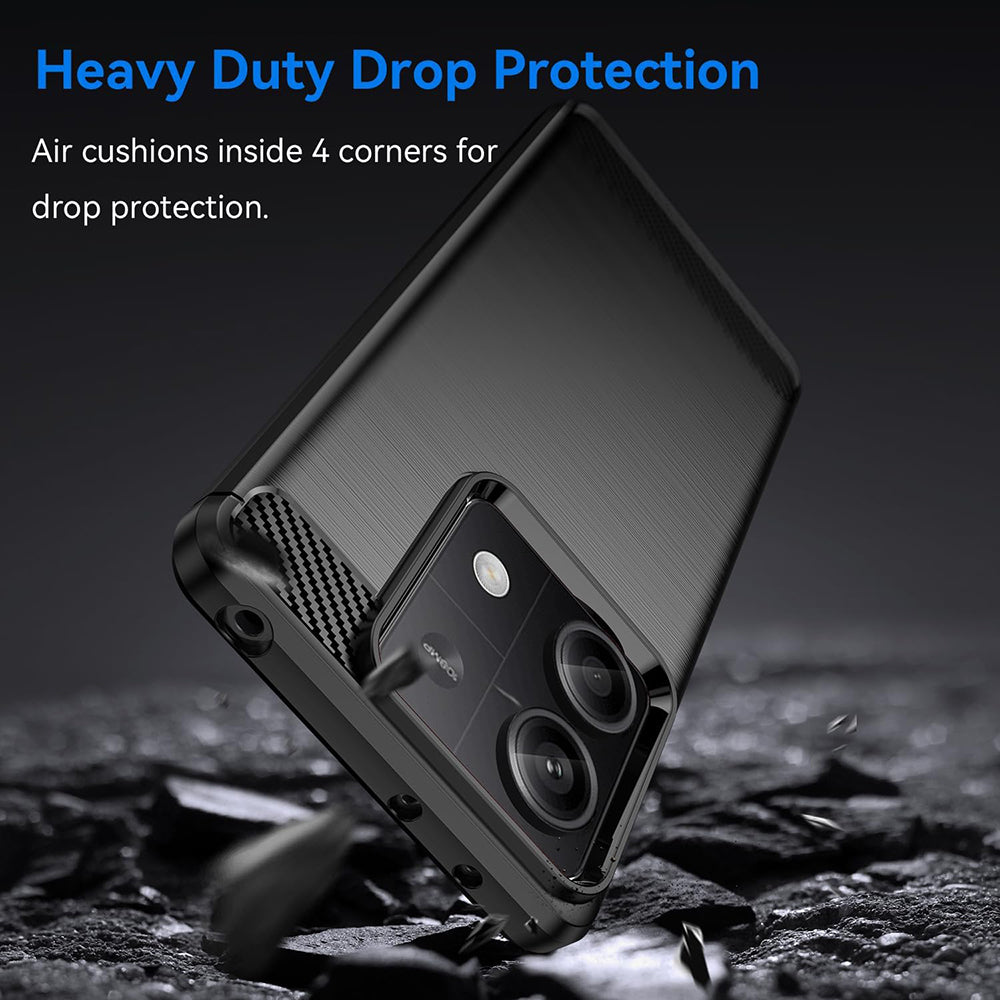Maska za Xiaomi Redmi Note 13 5G, Techsuit, Karbon, Crna