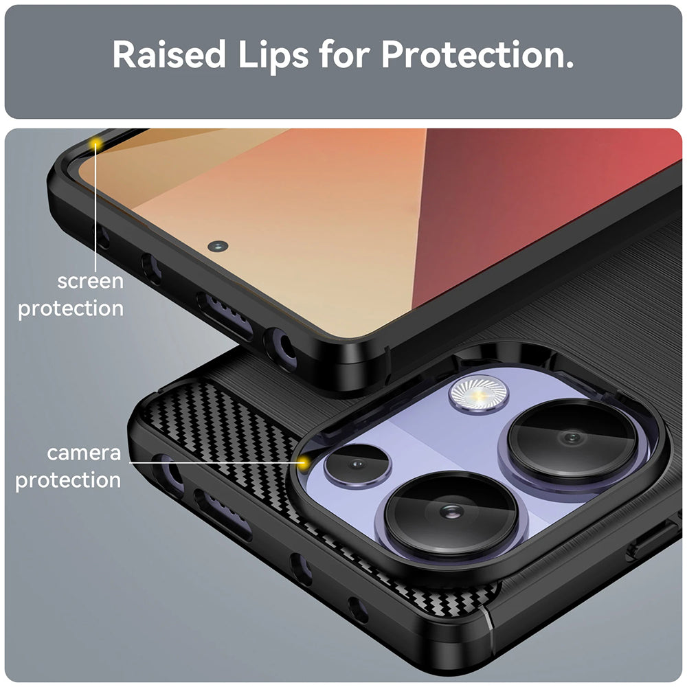 Maska za Xiaomi Redmi Note 13 Pro 4G / Poco M6 Pro 4G, Techsuit, Karbon, Plava