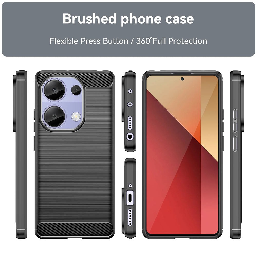Maska za Xiaomi Redmi Note 13 Pro 4G / Poco M6 Pro 4G, Techsuit, Karbon, Plava