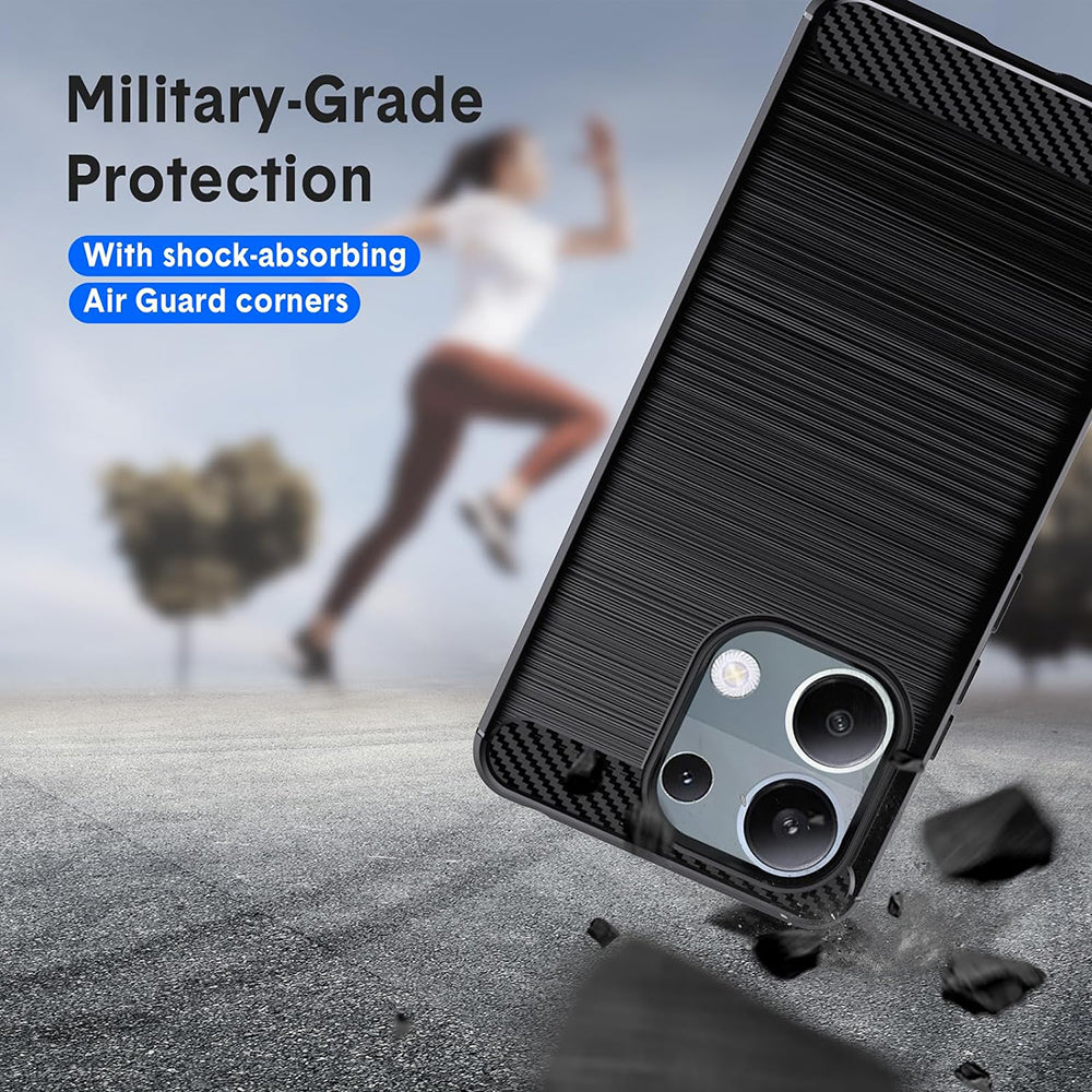 Maska za Xiaomi Redmi Note 13 Pro 4G / Poco M6 Pro 4G, Techsuit, Karbon, Crna