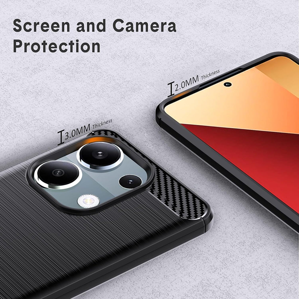 Maska za Xiaomi Redmi Note 13 Pro 4G / Poco M6 Pro 4G, Techsuit, Karbon, Crna