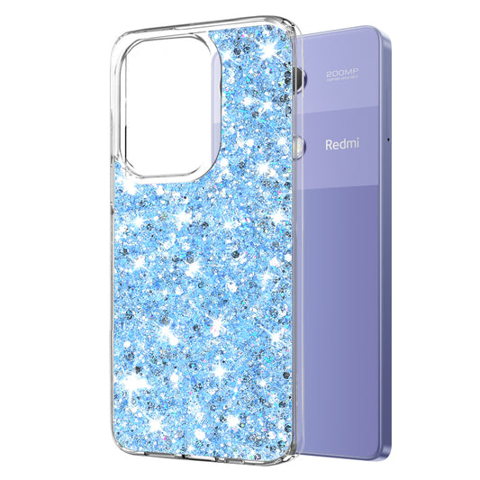Maska za Xiaomi Redmi Note 13 Pro 4G / Poco M6 Pro 4G, Techsuit, Sjajni Glitter, Plava