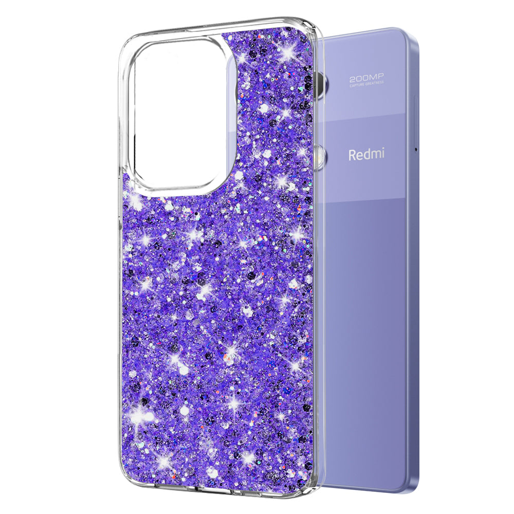 Maska za Xiaomi Redmi Note 13 Pro 4G / Poco M6 Pro 4G, Techsuit, Sjajni Glitter, Ljubičasta